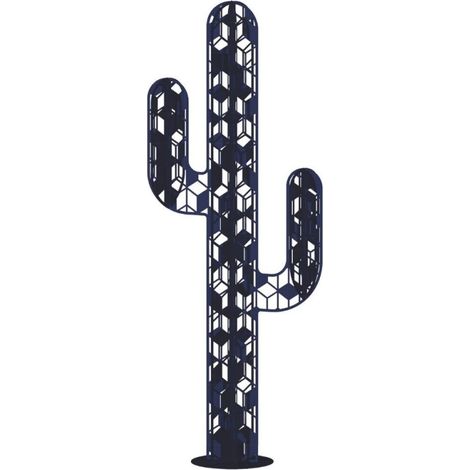 Jardinex – Cactus métal 3 branches origami – Acier galvanisé – H.170 cm – Design exclusif – Socle pré percé pour installation facile