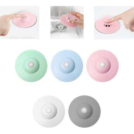 Lot de 5 bouchons d'évier universels en silicone pour salle de bain, serpillère, cuisine