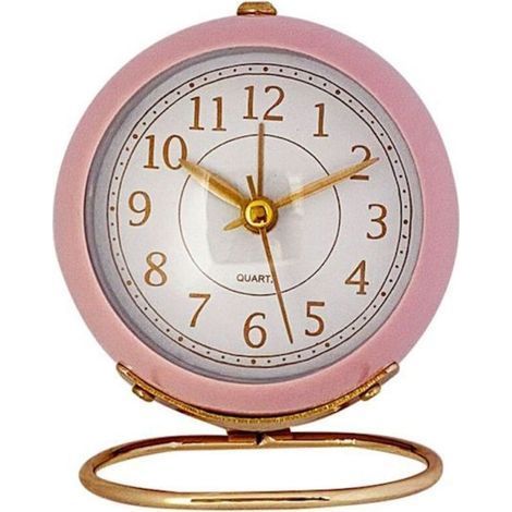 Réveil analogique. petite horloge de table silencieuse. réveil rétro classique sans tic-tac (rose). (1/4)
