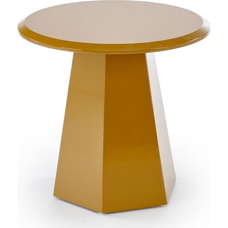 Mesa auxiliar Houston 1922, Amarillo, 47x0x0cm, Diámetro: 50, MDF, Redonda (1/5)