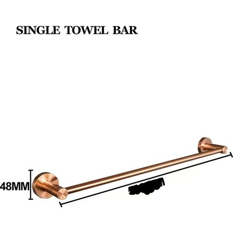 Porte-serviettes simple en acier inoxydable doré rose brossé, crochet pour serviettes de salle de bain, porte-papier toilette, anneau porte-serviettes, brosse WC, ensemble barre porte-serviettes (1/5)