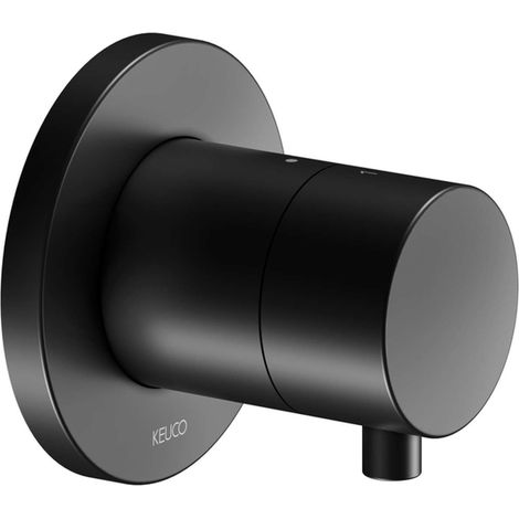 Keuco IXMO fitting 59556, válvula de desvío de 2 vías oculta, roseta redonda con manilla IXMO Comfort, sin función de cierre, color: Negro Mate - 59556371001 (1/2)