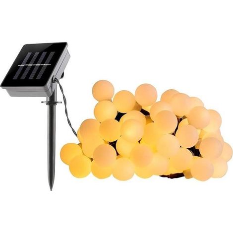 Luci a stringa solari Billy - LUMI GARDEN - 60 LED - 6,9 cm - Bianco caldo (1/5)