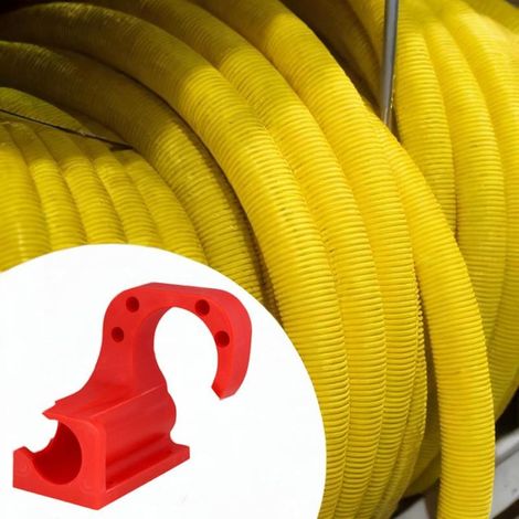 Support de tuyau pour lavage auto, fixation murale pour usage extérieur, rouge (1/4)