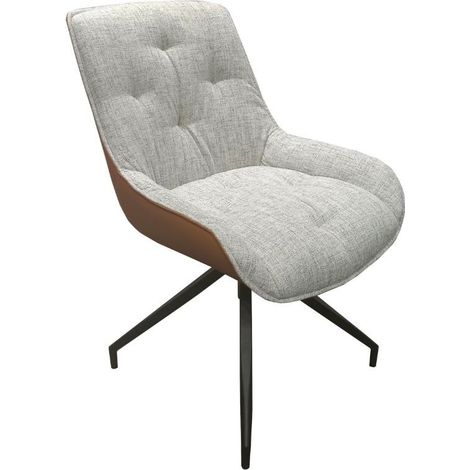 Sedia tessuto grigio chiaro e retro in ecopelle aragosta Agora (1/5)