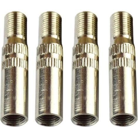 Joint d'extension de capuchon de valve de pneu en 4 pièces, extension de tige de capuchon de valve de roue de voiture en métal de 39 mm, jaune (1/4)