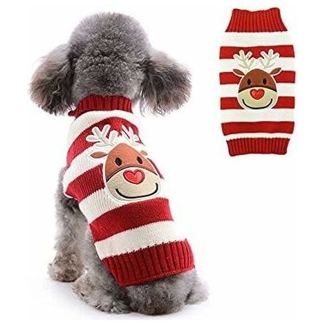 Pull de Noël pour chien de compagnie (Renne à rayures (XXL))-Fei Yu (1/3)