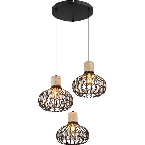Globo - lampada a sospensione - DORTHY - nero - metallo - Ø 47cm
