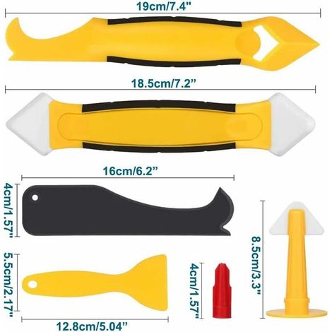 16-Zoll-Werkzeug zum Glätten und Entfernen von Dichtstoffen mit Silikon-Aufsatz/Schaber/Dichtstoffspitze/Dichtstoffentferner/Dichtstoffspitze, Dichtstoffentfernungsset, Badezimmerfensterwerkzeuge (1/5)