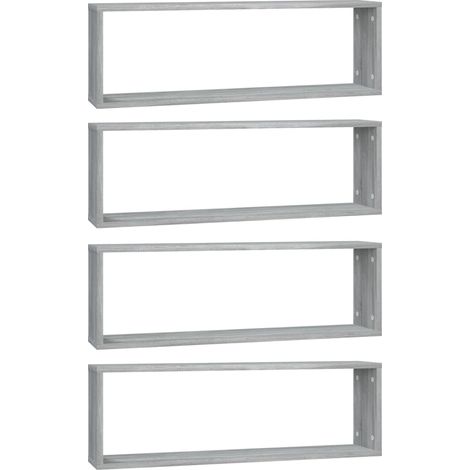 Maison Exclusive - Wandregale 4 Stk. Grau Sonoma 80x15x26,5 cm Ho