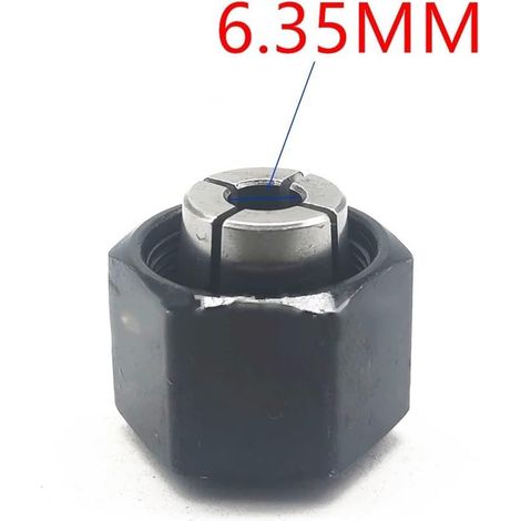 6,35-mm-Spannzange aus Stahl für Oberfräsen DW6214, DW621, DW625, DW616, DW618 und DW621K. Gewährleistet stabilen Fräserhalt unter Last. (1/5)