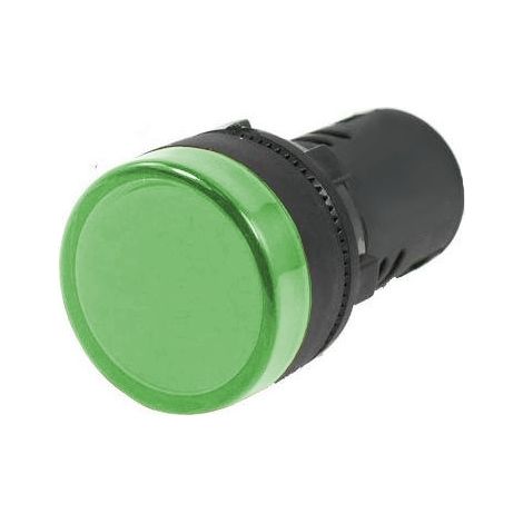 Grüne LED-Anzeigeleuchte 28 mm/230 V Wechselstrom