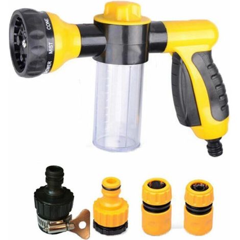 Multifunctional foam water sprayer with 8 patterns and 4 water line connections for car washing, model: 9