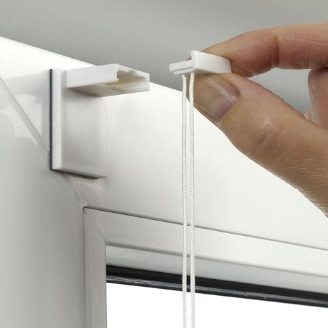 Plaque de fixation pour stores plissés, sans perçage, tirette pour stores plissés, lève-rideau, support de fixation sans clou, support en plastique (10 pièces)