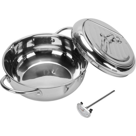 Friteuse multifonctionnelle en acier inoxydable 304 avec contrôle de température, couvercle et égouttoir intégrés pour économiser l'huile (20 cm). (1/5)