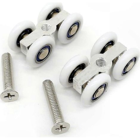 Paire de galets de roulement pour porte coulissante en verre, rouleaux de guidage robustes, kit de 2 pièces, compatible rails standard, glissière fluide et silencieuse, remplacement facile. (1/5)
