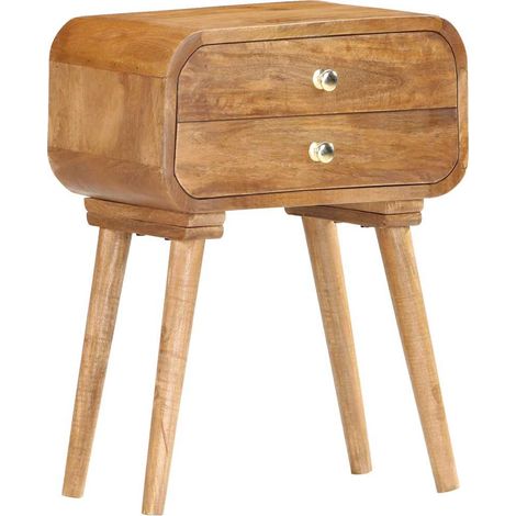 vidaXL Mesita de noche de madera maciza de mango 43x30x58 cm (1/5)