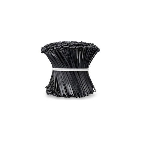 Packung mit 500 schwarzen Nylon-Kabelbindern, 2,5 mm breit, 150 mm lang, Standard-Kabelbinder (1/5)