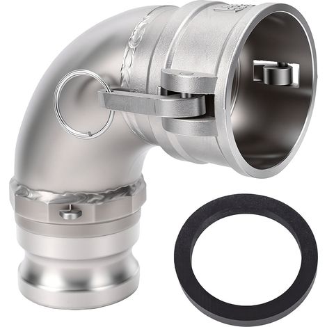 Raccord de tuyau Camlock de Type DA, adaptateur coudé à 90 degrés, filetage femelle et mâle de 2.5 pouces (1/5)