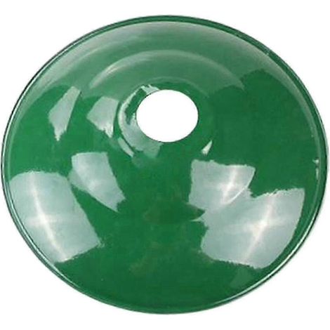 Abat-jour vintage en émail, multi-états - Excellent à bon (40 cm, peu profond, type A), protection d'ampoule verte de remplacement (1/4)