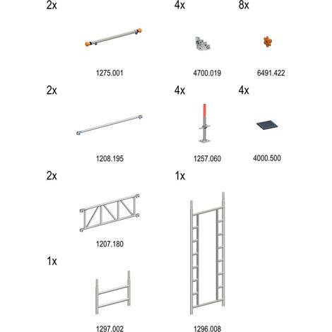 Layher Uni Leicht Erweiterung Treppen-Kit Typ1 mit Durchgang (1/3)