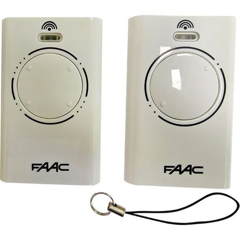 Lot de 2 télécommandes FAAC XT2 2 canaux 433 MHz Blanc Émetteur d'origine Rolling Code SLH LR (1/4)