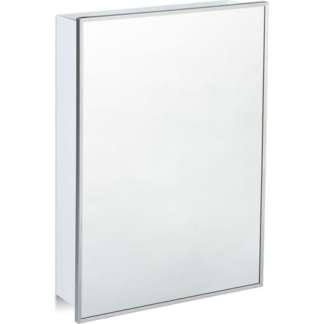 Pratico armadietto da parete per bagno con specchio 60 x 40 x 15 cm spazio ottimizzato finitura bianca 130004224
