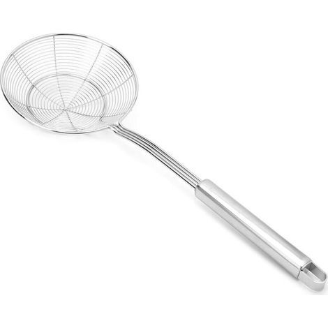 Stainless Steel Spider Skimmer, Set of 1, Professional Steel Wire Strainer and Drainer for Water or Oil - Kitchen Metal Skimmer - High Heat Resistant Handle - 39 cm (1/5)