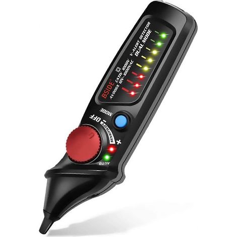 Stylo testeur de tension électrique sans contact AVD06X, double mode réglable, 12-1000 V, 8 indicateurs LED et lampe torche. (1/5)