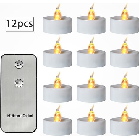 lot De 12 Bougies Led (botier Blanc, Blanc Chaud), Bougies Chauffe-plat Sans Flamme, Scintillantes Et Claires, 100+ Heures De Lumire Lectrique (1/4)