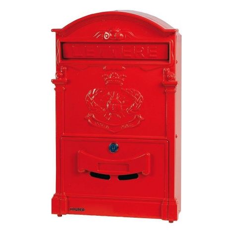 Cassetta Postale per Esterni mod. Royal 26x9x41H cm in Alluminio col. Rosso