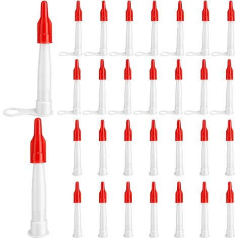 Lot de 60 embouts de cartouche en silicone transparent, pointes de rechange pour mastic en silicone, embouts d'étanchéité, réutilisables, outil de finition pour bricolage, cuisine et salle (1/5)