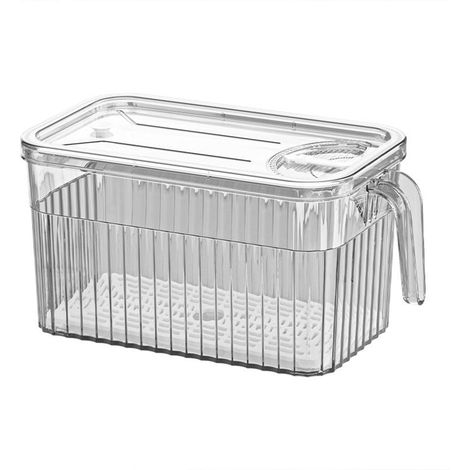 Boîtes de rangement pour réfrigérateur, boîtes de conservation empilables avec couvercle et poignée, boîte à produits frais avec