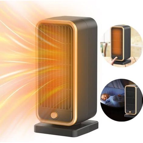 Chauffage soufflant céramique PTC 500 W à faible consommation d'énergie, chauffe rapidement, modèle de bureau avec commandes à boutons-poussoirs et protection anti-basculement, idéal pour les bureaux (1/4)
