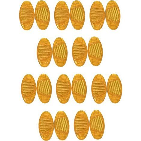 Lot de 20 Catadioptre Velo Rayon Jaune, Réflecteurs de Rayons Haute Visibilité 360°, Clips Réfléchissants Faciles à Monter pour VTT, Vélo de Route et Enfant, Accessoire Sécurité Cyclisme Nocturne (1/5)