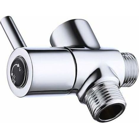 Robinet de douche 2 voies, laiton, adaptateur de commande de douche, douchette, flexible de douche, pommeau de douche, chrome poli BT (1/5)