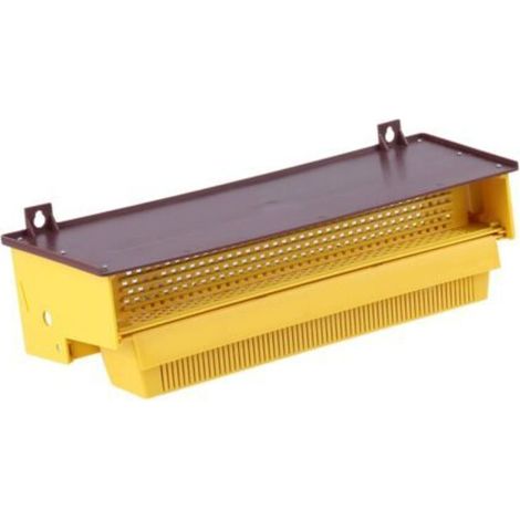 Piège à pollen amovible en plastique jaune avec plateau à pollen ventilé - Outil d'apiculture