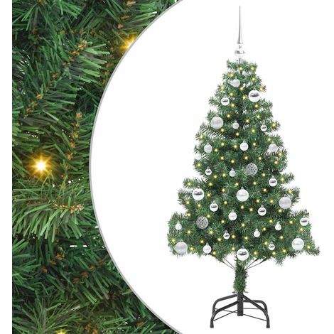 Sapin de Noël  Arbre de Noël avec 150 LED avec support Vert 150 cm PVC (1/5)