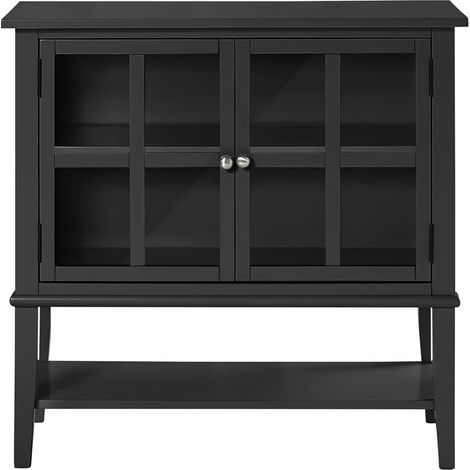Franklin-Armoire avec 2 Portes en MDF Noir