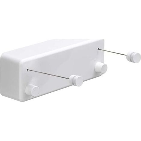 Corde à linge rétractable 4,2m – Support aluminium – Double corde réglable en acier inoxydable – Fixation murale – Capacité 20kg (1/5)