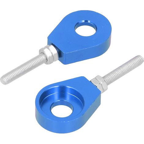 Verstellbarer Kettenspanner aus Aluminium, 2 Stück, 12,7 mm, für Motorrad und ATV, universell, blau (1/5)