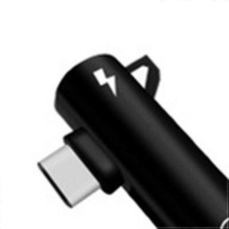 Adaptateur téléphonique 2-en-1 Type-C/prise casque 3,5 mm pour téléphones Xiaomi 6/Huawei, avec convertisseur de charge pour casque USB-C. (1/5)