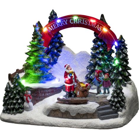Konstsmide LED Szenerie Santa und Kinder mit Musik, 11 bunte Dioden (1/2)