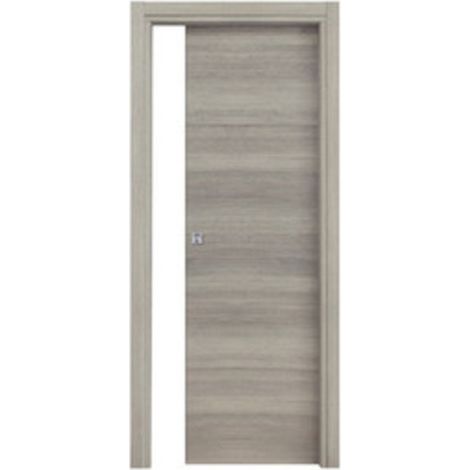 Porta per Interno Scorrevole a Scomparsa (Interno Muro) in Rovere Grigio 2100X800 mm - SOLO PANNELLO
