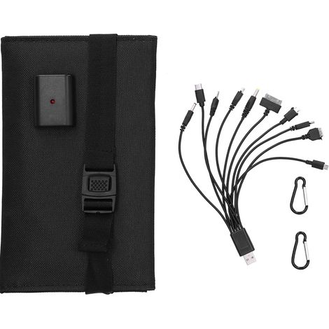 Panneau solaire pliable portable 10 W, module d'énergie solaire pour voyage et camping, noir (1/5)
