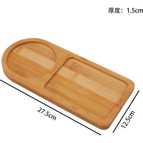 Plateau de petit déjeuner japonais compartimenté, plateau à thé de table pour pain lait, dessert et snack salon de café thé l'après-midi (1/5)