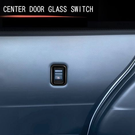 pair. Color: Glossy Black. Material: ABS. Car door window control decorative sticker. (1/4)