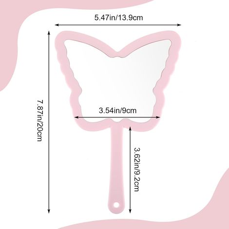 Miroir à main en forme de papillon, miroir à main de maquillage avec poignée, petit miroir papillon, miroir à main décoratif, étudiante, rose de voyage pour la Saint-Valentin (1/5)