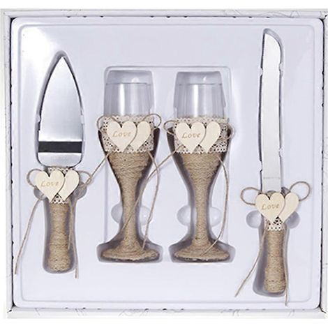 Rotweingläser, Messer, Schaufel, Weinglas, vierteilige Geschenkbox, Hochzeitsbedarf
