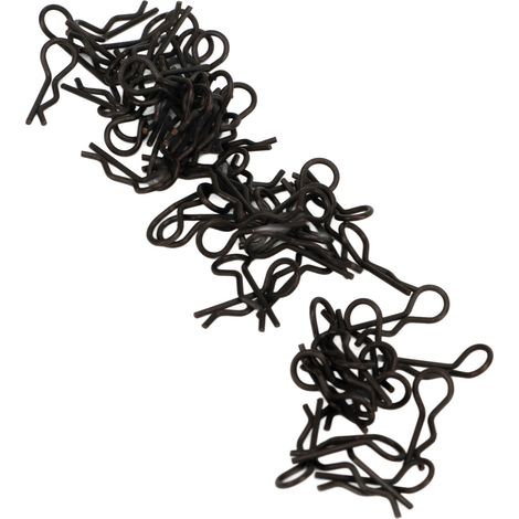 60 clips de carrosserie pour voitures télécommandées, 12 mm de long, 0,6 mm de diamètre, faciles à installer et à retirer, type universel, adaptés aux voitures télécommandées 1/16 et 1/18, noirs. (1/5)